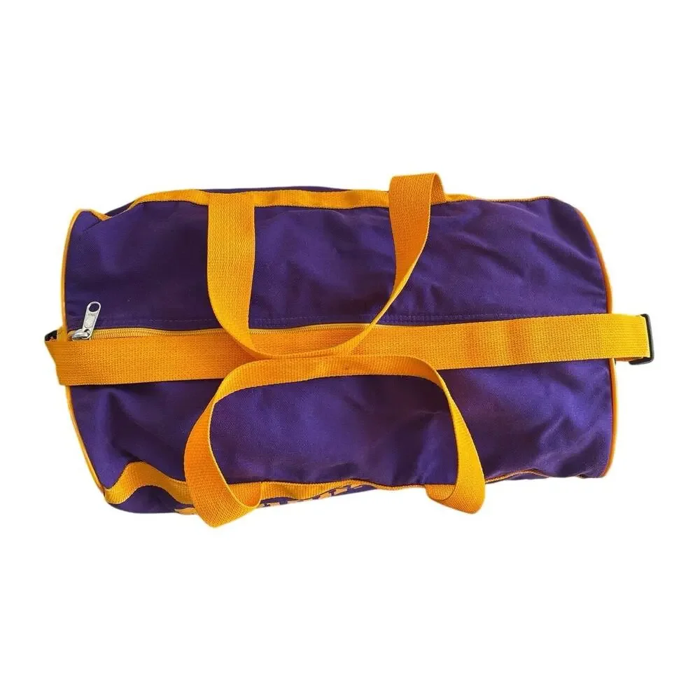 Vintage 1990s Minnesota Vikings Duffel Bag Purple Yellow USA Made NASCO Strap